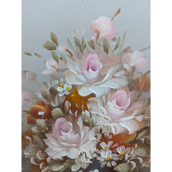 Original Floral Oil Painting On Stretched Canvas Signed By Artist Roxy - Romanti - Picture 4 of 14